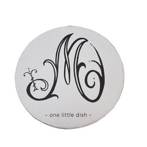 Initial “M” Circular Box Black White Jewelry Trinket Box